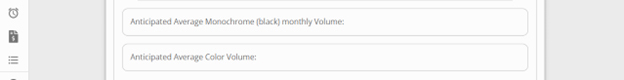 Anticipated Average Volume for monochrome-black only and color