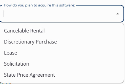 IDS Waiver-Aquire Software including cancelable rental, discretionary purchase, lease, solicitation, state price agreement