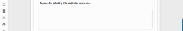 Reason for Particular Equipment