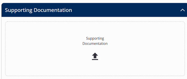 Supporting-Documentation box showing an upload-up arrow