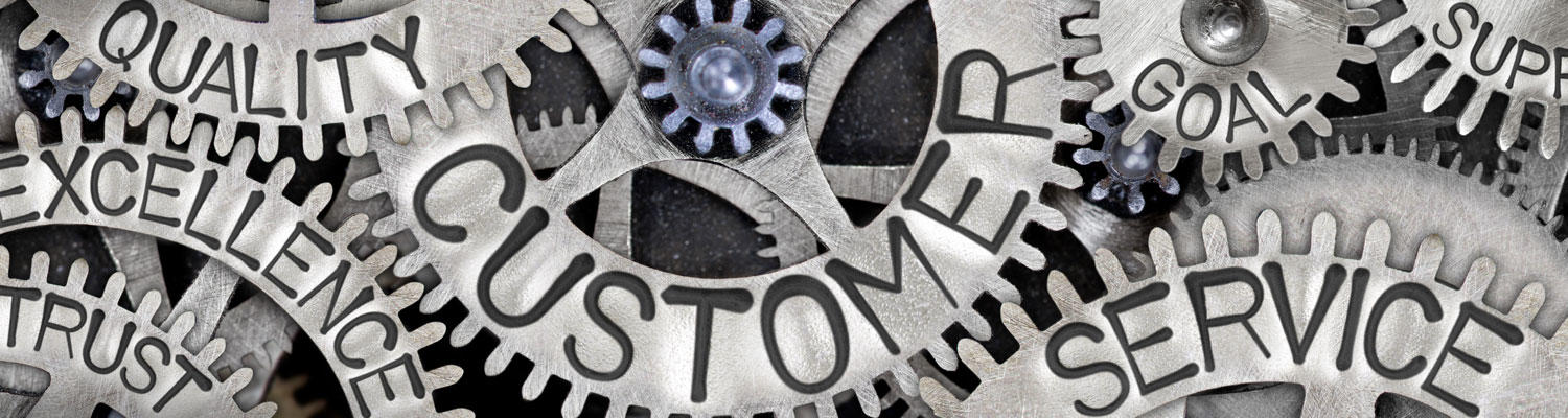 IDS Customer Service image that shows a collection of gears with service words on each gear including Quality, Excellence, Trust, Customer, Service, and goal.