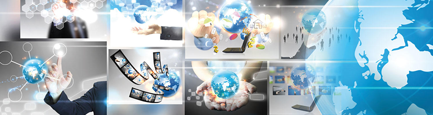 IDS Storefront grapic showing a collection of digital assets that represents the digital industry through network connections, global, all working together.