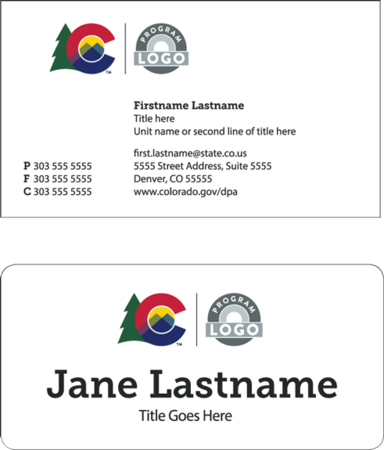 A business card layout using the C emblem with the program logo