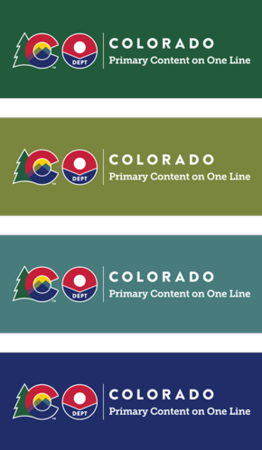 Four examples of solid dark colors like green and blue with the color reverse logo