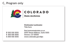 An image of a sample business card for the IDS Business Card Ordering Layouts for IDS Business Card Ordering Layouts for C, Program Only layout.