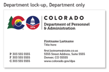 An image of a sample business card for the IDS Business Card Ordering Layouts for IDS Business Card Ordering Layouts for Dept Lock-up Dept Only layout.