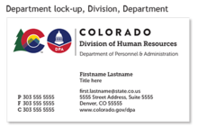 An image of a sample business card for the IDS Business Card Ordering Layouts for IDS Business Card Ordering Layouts for Dept Lock-up Division, Dept layout.