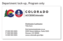 An image of a sample business card for the IDS Business Card Ordering Layouts for IDS Business Card Ordering Layouts for Dept Lock-up Program Only layout.