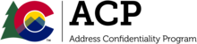 Colorado Address Confidentiality Program color logo, who are under the Department of Personnel & Administration's Division of Central Services.