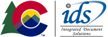 Colorado Integrated Document Solutions logo with the State C tree logo on the left and the IDS logo on the right. IDS is under the Department of Personnel & Administration and within the Division of Central Services.