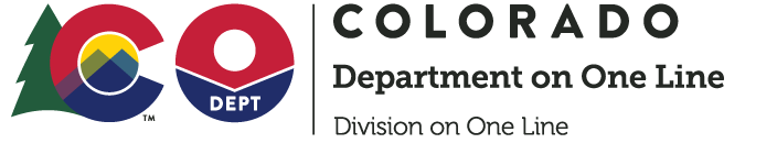 C and Department emblems paired with Colorado and Department text, and smaller Division text