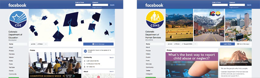 Two state agency logo identifiers used as a profile image in Facebook